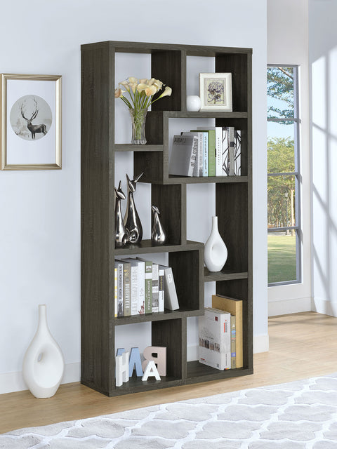 Colima 71-inch 6-shelf Bookshelf Weathered GreyWeathered Grey