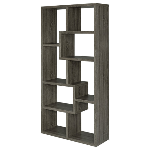 Colima 71-inch 6-shelf Bookshelf Weathered GreyWeathered Grey