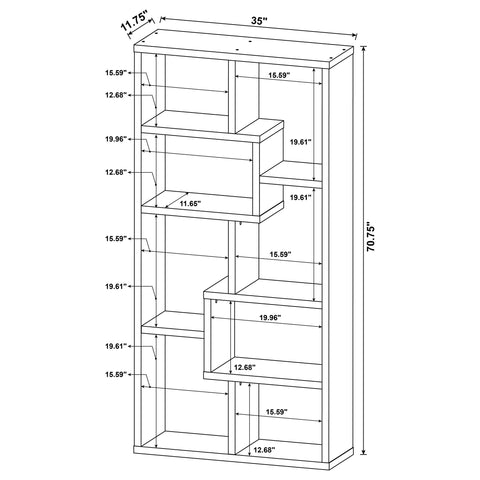 Franco 71-inch 6-shelf Bookshelf Mango