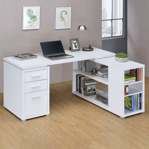 Berkeley 60-inch 3-drawer L-Shape Computer Desk WhiteWhite