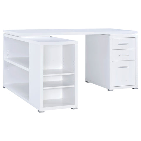 Berkeley 60-inch 3-drawer L-Shape Computer Desk WhiteWhite