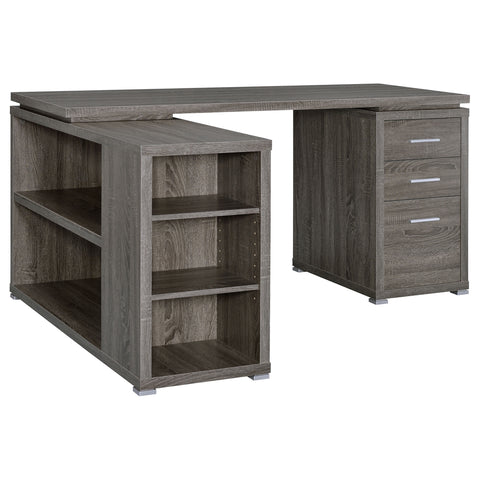 Berkeley 60-inch 3-drawer L-Shape Computer Desk Weathered GreyWeathered Grey