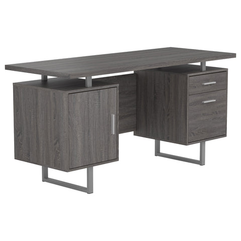 Merced 60-inch 2-drawer Office Computer Desk Weathered GreyWeathered Grey