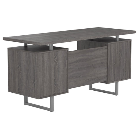 Merced 60-inch 2-drawer Office Computer Desk Weathered GreyWeathered Grey