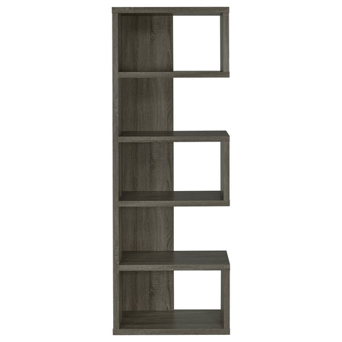 Amherst 71-inch 5-shelf Bookshelf Weathered GreyWeathered Grey