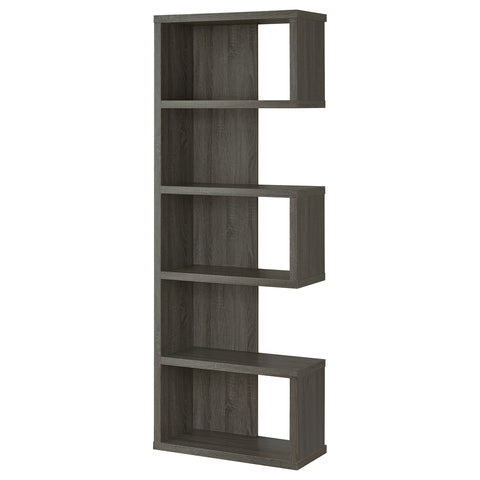 Amherst 71-inch 5-shelf Bookshelf Weathered GreyWeathered Grey
