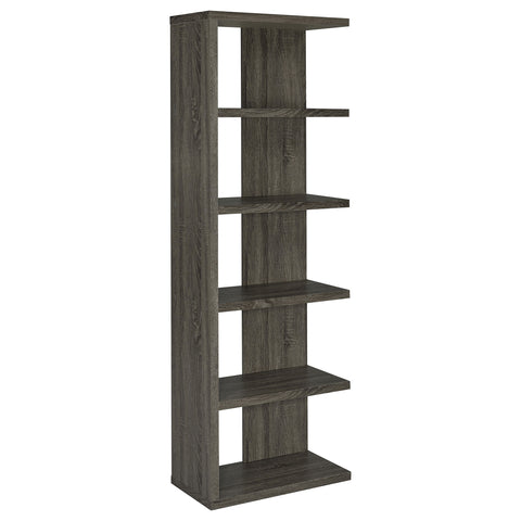 Gwendoline 71-inch 5-shelf Bookshelf Weathered GreyWeathered Grey