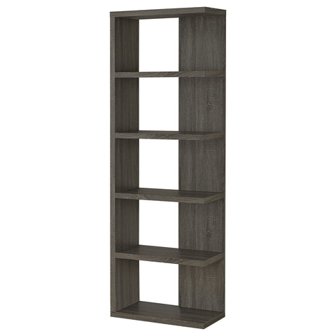 Gwendoline 71-inch 5-shelf Bookshelf Weathered GreyWeathered Grey