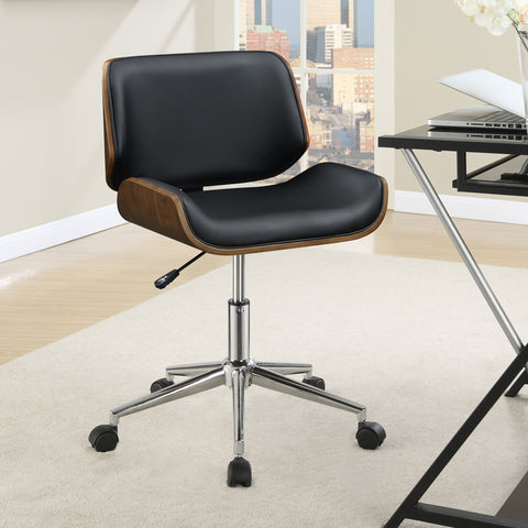 Bowen Upholstered Adjustable Office Desk Chair BlackBlack