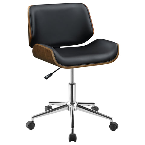 Bowen Upholstered Adjustable Office Desk Chair BlackBlack