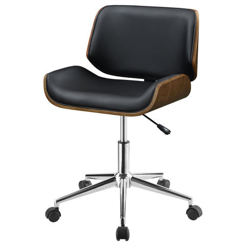 Bowen Upholstered Adjustable Office Desk Chair BlackBlack