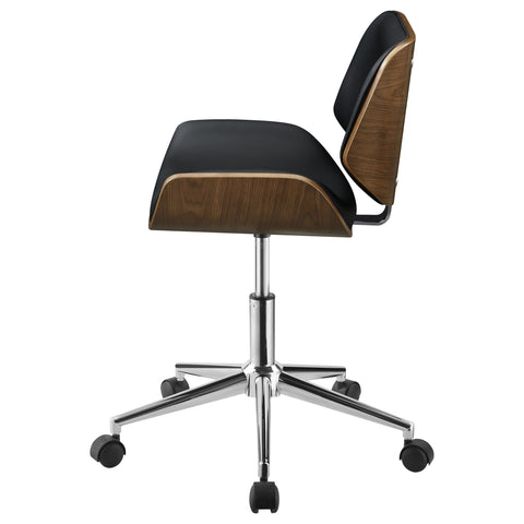 Bowen Upholstered Adjustable Office Desk Chair BlackBlack