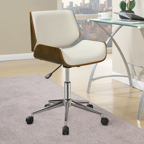Bowen Upholstered Adjustable Office Desk Chair EcruEcru