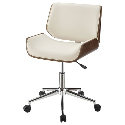 Bowen Upholstered Adjustable Office Desk Chair EcruEcru