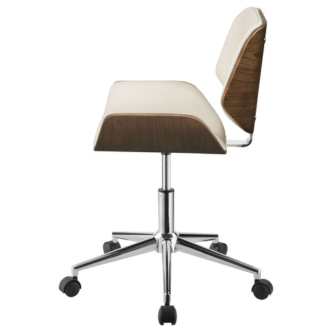 Bowen Upholstered Adjustable Office Desk Chair EcruEcru