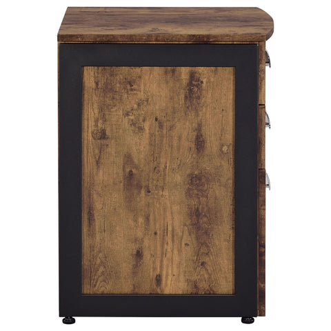 Aiken 2-piece Office Desk File Cabinet Set Rustic Nutmeg