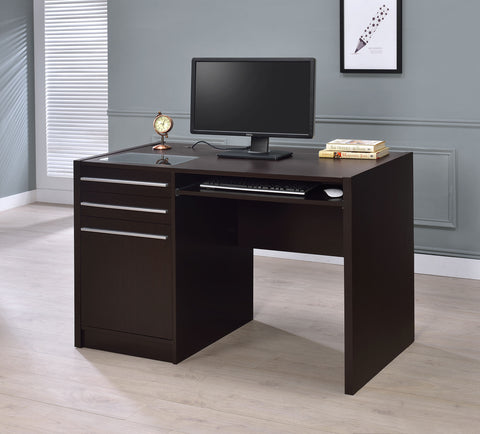 Gillian 47-inch 2-drawer Office Desk with Cabinet CappuccinoCappuccino