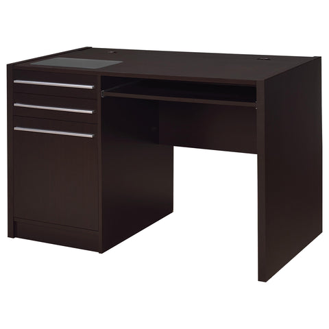 Gillian 47-inch 2-drawer Office Desk with Cabinet CappuccinoCappuccino