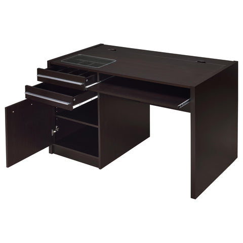 Gillian 47-inch 2-drawer Office Desk with Cabinet CappuccinoCappuccino