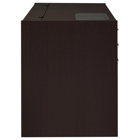 Gillian 47-inch 2-drawer Office Desk with Cabinet CappuccinoCappuccino