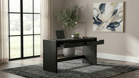 Clower 2-drawer Home Office Writing Desk Burnished Black
