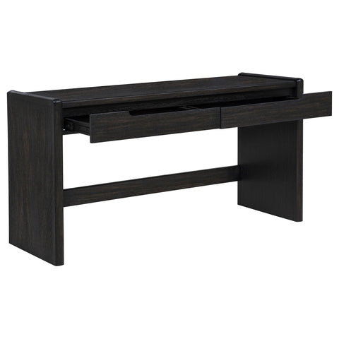Clower 2-drawer Home Office Writing Desk Burnished Black