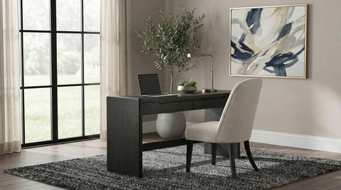 Clower 2-drawer Home Office Writing Desk Burnished Black