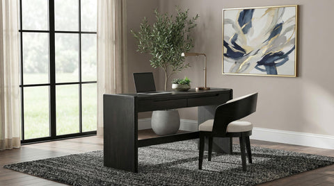 Clower 2-drawer Home Office Writing Desk Burnished Black