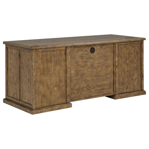 Cullen 68-inch 7-drawer Executive Home Office Desk Distressed Brown