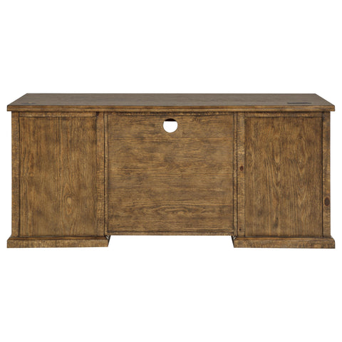 Cullen 68-inch 7-drawer Executive Home Office Desk Distressed Brown