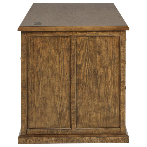 Cullen 68-inch 7-drawer Executive Home Office Desk Distressed Brown