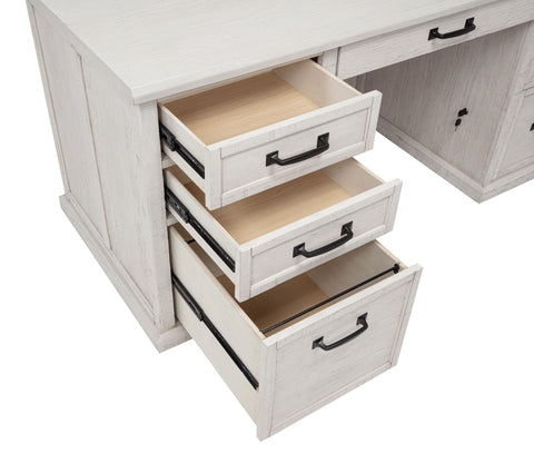 Cullen 68-inch 7-drawer Executive Home Office Desk Distressed White