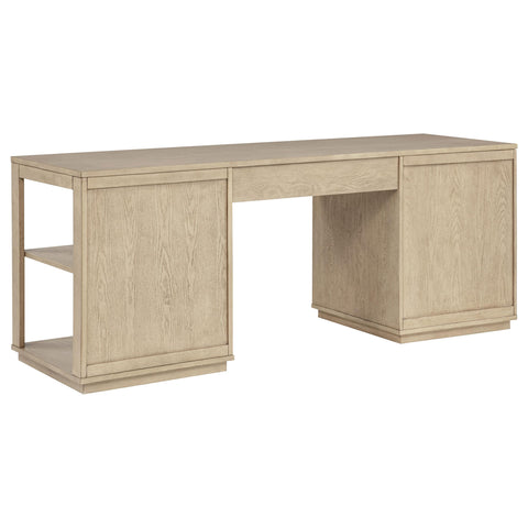 Strouse 75-inch 3-drawer Computer Desk with Adjustable Shelf Light Elm