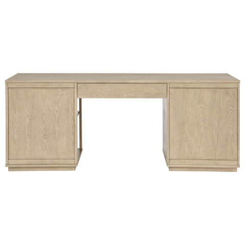 Strouse 75-inch 3-drawer Computer Desk with Adjustable Shelf Light Elm