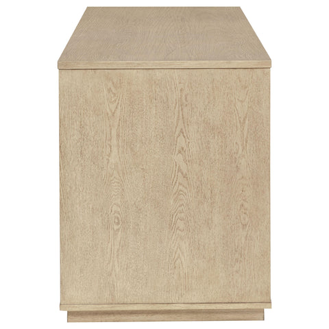Strouse 75-inch 3-drawer Computer Desk with Adjustable Shelf Light Elm