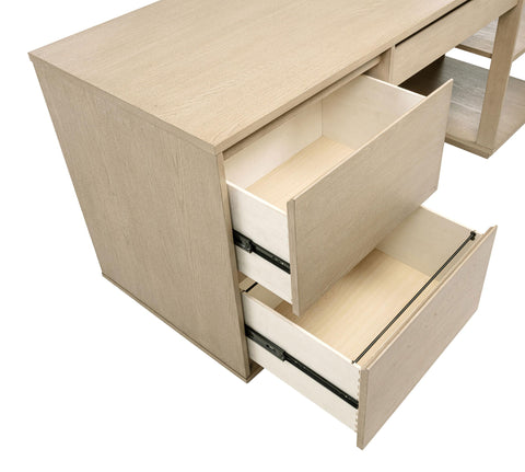 Strouse 75-inch 3-drawer Computer Desk with Adjustable Shelf Light Elm