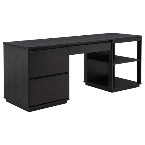Strouse 75-inch 3-drawer Computer Desk with Adjustable Shelf Coffee Bean