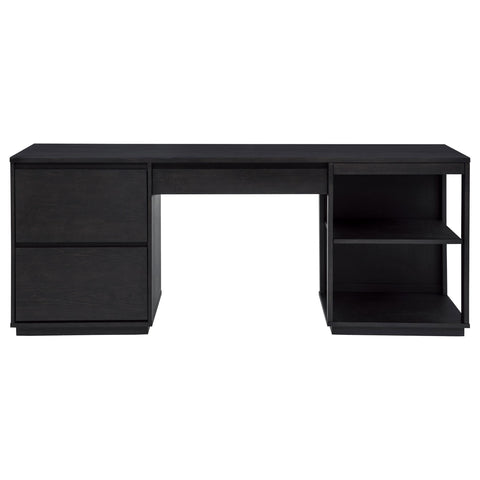 Strouse 75-inch 3-drawer Computer Desk with Adjustable Shelf Coffee Bean