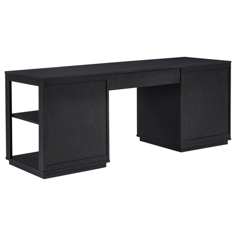 Strouse 75-inch 3-drawer Computer Desk with Adjustable Shelf Coffee Bean