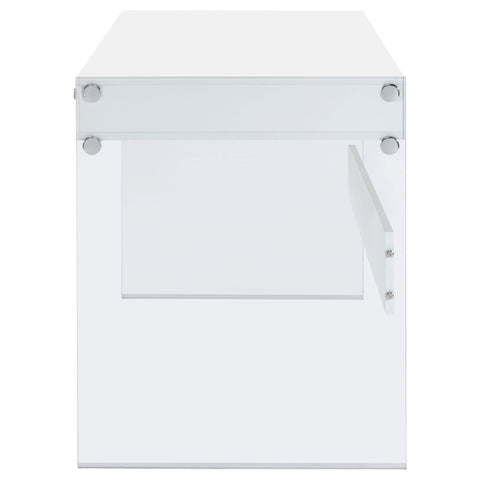 Finnick 48-inch 2-drawer Writing Desk White High GlossWhite High Gloss