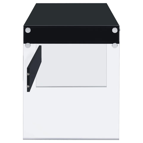 Hamlyn 2-drawer Writing Desk Glossy Black and Clear