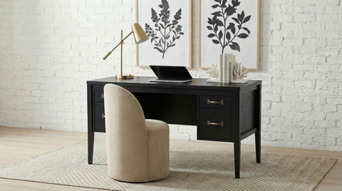 Kehoe 4-Drawer Lift-Top Computer Desk Black