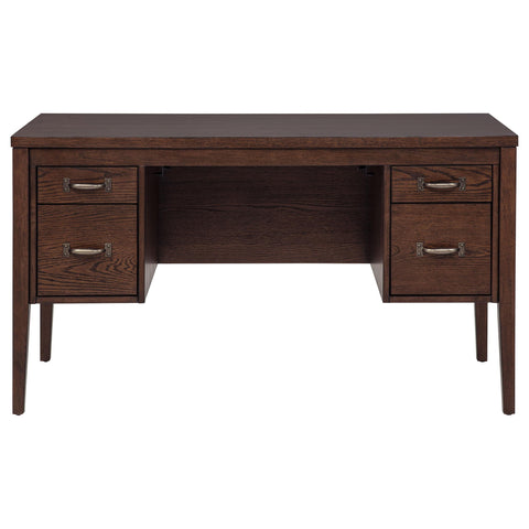 Kehoe 4-Drawer Lift-Top Computer Desk Walnut Brown