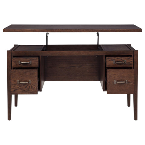 Kehoe 4-Drawer Lift-Top Computer Desk Walnut Brown