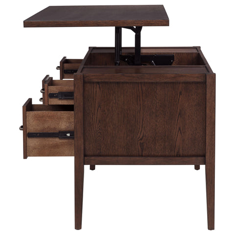 Kehoe 4-Drawer Lift-Top Computer Desk Walnut Brown
