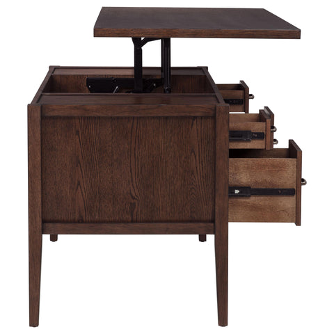 Kehoe 4-Drawer Lift-Top Computer Desk Walnut Brown
