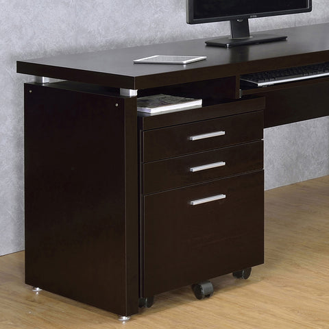 Elyna 3-drawer Home Office Mobile File Cabinet CappuccinoCappuccino