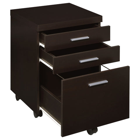 Elyna 3-drawer Home Office Mobile File Cabinet CappuccinoCappuccino