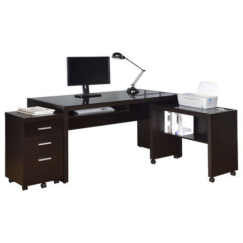 Juanita 3-piece Home Office Computer Desk Set CappuccinoCappuccino