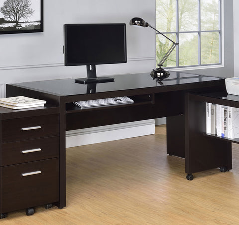 Juanita 60-inch Computer Desk with Keyboard Drawer CappuccinoCappuccino